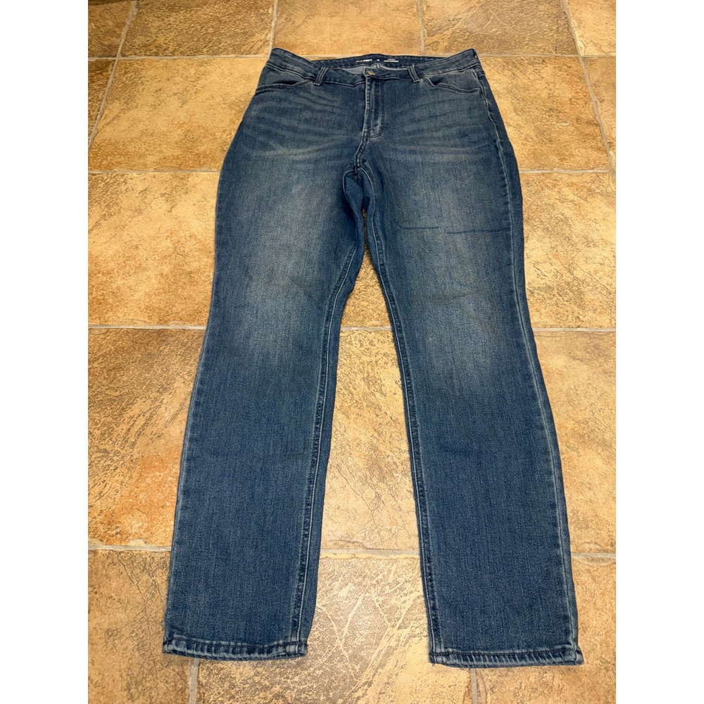 Old Navy Power Slim Straight Jeans Womens 10 Blue Medium Wash Stretch Denim